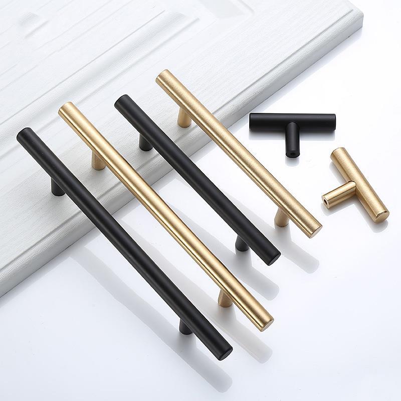 Furniture Rotating Hardware - Moderne goldfarbene, gebürstete, gerade Schrankgriffe, Knöpfe