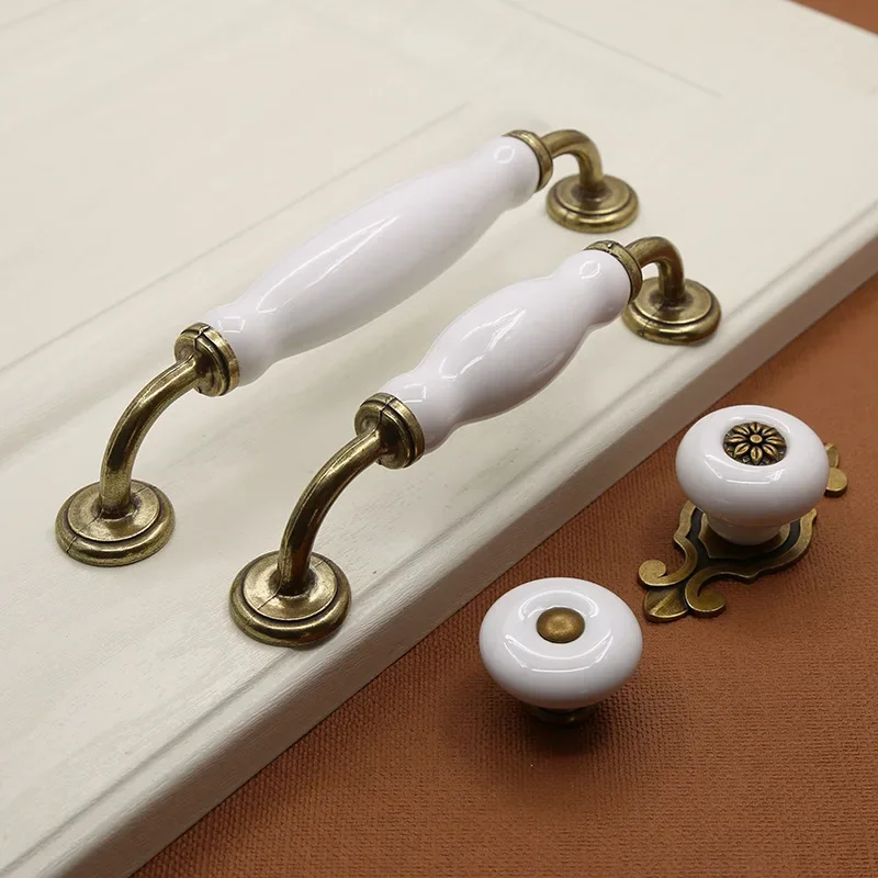 Furniture Rotating Hardware - Europäischer Stil Zink legierung Keramik griff