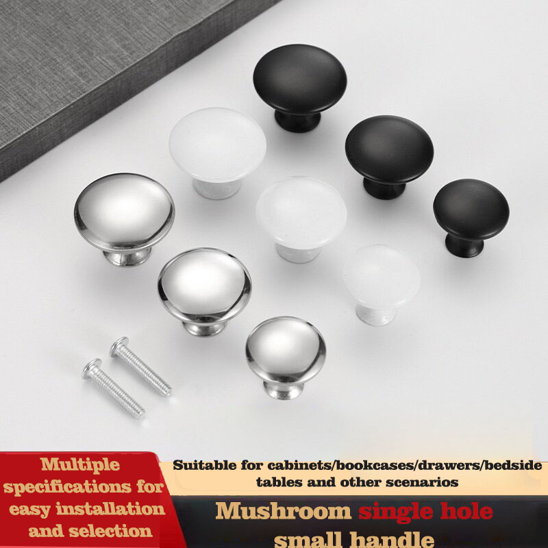 Cabinet Knob Round - Edelstahl-Schrankknöpfe, runde Einloch-Schubladengriffe, Möbeltürgriffe mit Schrauben