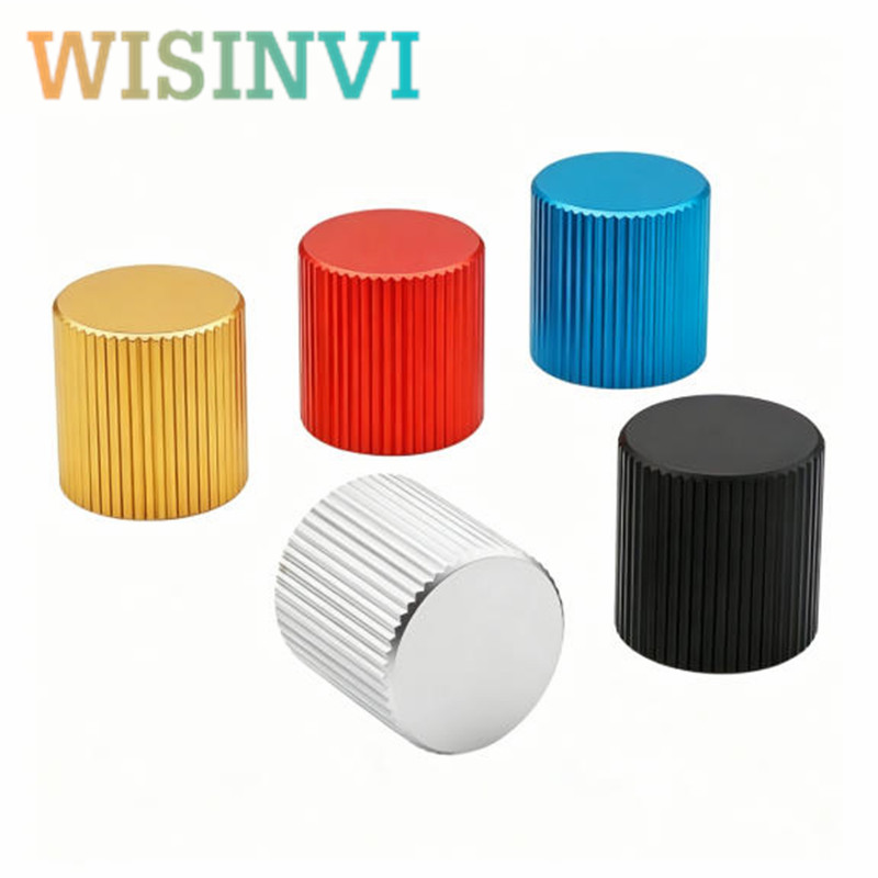 Cabinet Knob Round - 2 Stück 15×15mm Aluminiumlegierungs-Knopfkappen 6mm Rundwellen-Potentiometerknopf