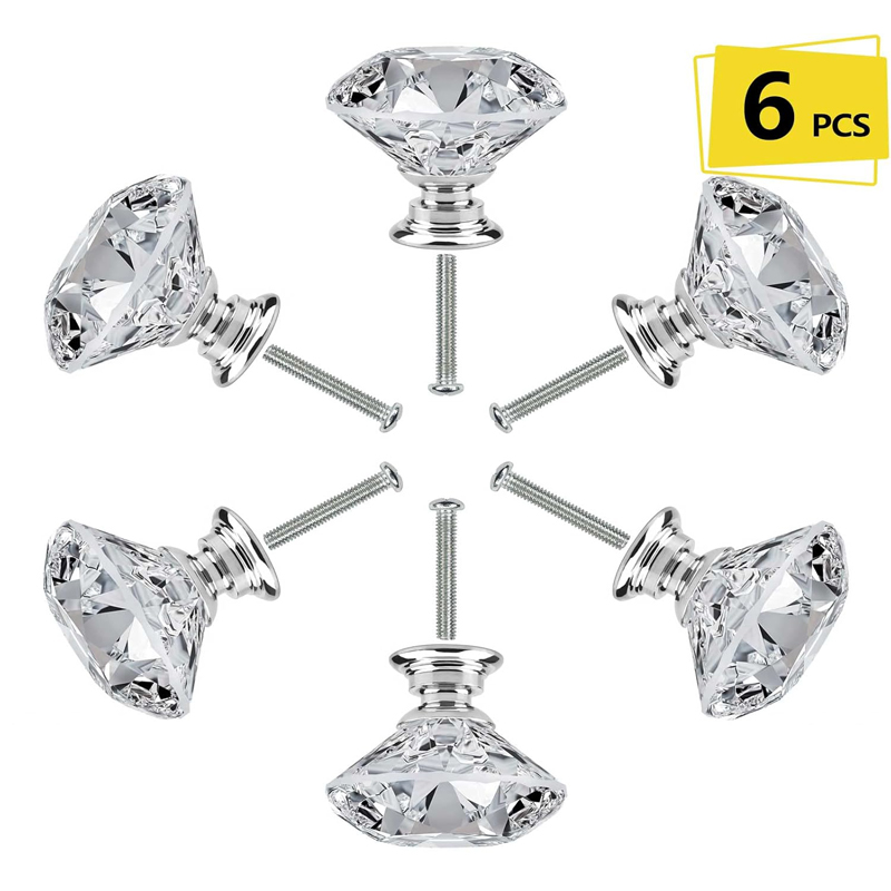 Cabinet Knob Round - 6-teiliges Schrankknopf-Set mit Schrauben, 30 mm,